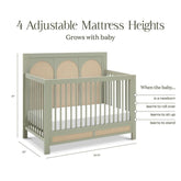 Eloise 4-in-1 Convertible Crib | French Sage and Performance Sand Eco-Weave