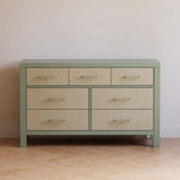 Eloise 7-Drawer Assembled Dresser | French Sage and Performance Sand Eco-Weave