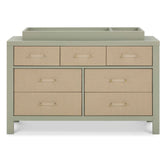 Eloise 7-Drawer Assembled Dresser | French Sage and Performance Sand Eco-Weave