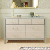 Eloise 7-Drawer Assembled Dresser | French Sage and Performance Sand Eco-Weave