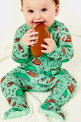 Soft & Stretchy Zipper Footie | Football Footies Clover Baby & Kids 