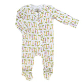 Footie Zippered One Piece in Colorful Carrots Footies Dear Perli 