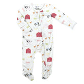 Footie Zippered One Piece in Farm & Co. Footies Dear Perli 