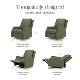 Crewe Recliner and Swivel Glider | Olive Boucle w/Light Wood Base Rocking Chairs NAMESAKE 