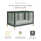 Gelato 4-in-1 Convertible Crib with Toddler Bed Conversion Kit | Forest Green