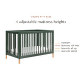 Gelato 4-in-1 Convertible Crib with Toddler Bed Conversion Kit | Forest Green