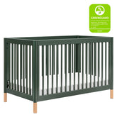 Gelato 4-in-1 Convertible Crib with Toddler Bed Conversion Kit | Forest Green