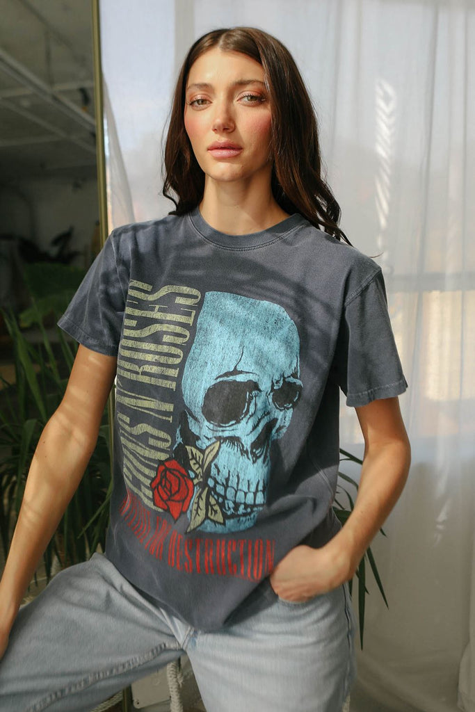 Guns N Roses Flower Skull Tee Band Tees People of Leisure 