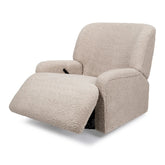 Winslow Extra Wide Recliner and Swivel Glider | Earl Grey Shearling Rocking Chairs NAMESAKE 