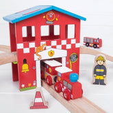 Fire Station Train Set Bigjigs Toys US 