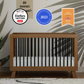 Hudson 3-in-1 Convertible Crib with Toddler Bed Conversion Kit | Natural Walnut