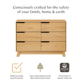 Hudson 6-Drawer Assembled Double Dresser | Honey