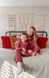 Women's Checkered Print Set Loungewear Clover Baby & Kids 