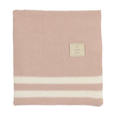 Duo Stripe Chunky-Knit Blanket Blanket montresorbebe Rose Dust One Size 