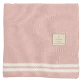 Duo Stripe Chunky-Knit Blanket Blanket montresorbebe Light Rose One Size 