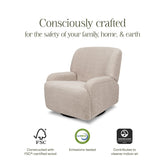 Winslow Extra Wide Recliner and Swivel Glider | Earl Grey Shearling Rocking Chairs NAMESAKE 