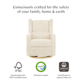 Kiwi Electronic Recliner and Swivel Glider in Teddy Loop with USB Port | Almond Teddy