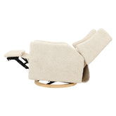 Kiwi Electronic Recliner and Swivel Glider in Teddy Loop with USB Port | Almond Teddy