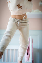 Pima Cotton Knit Jogger | Oatmeal Bottoms Dear Hayden 