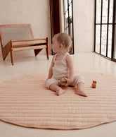 Quilted Cotton Reversible Playmats | Stripes - Sandstone Toddlekind 