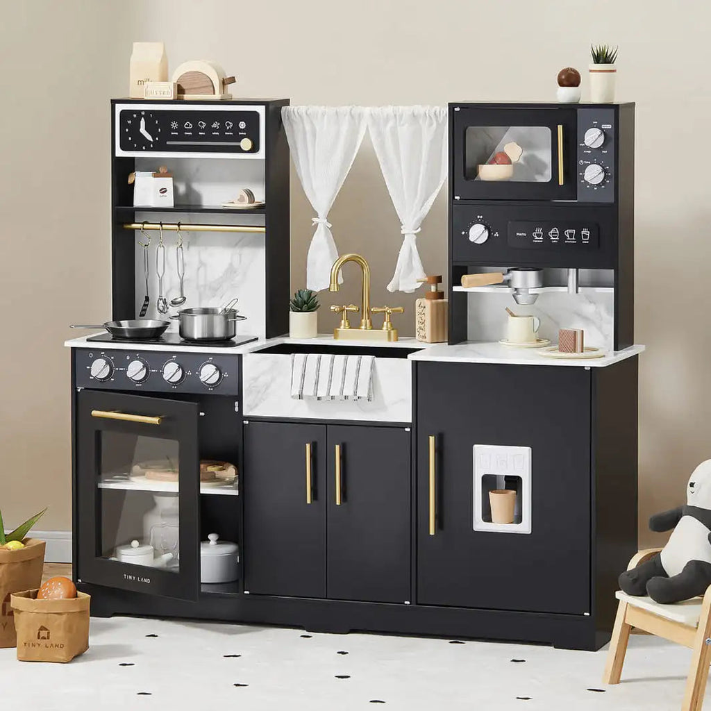 Tiny Land® Trendy Black Style Play Kitchen Toy Tiny Land 