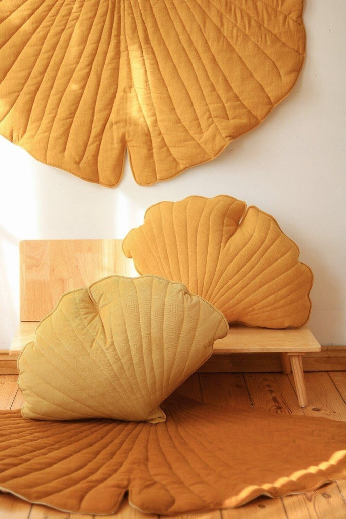 Linen “Mango” Ginkgo Leaf Mat Mat moimili.us 