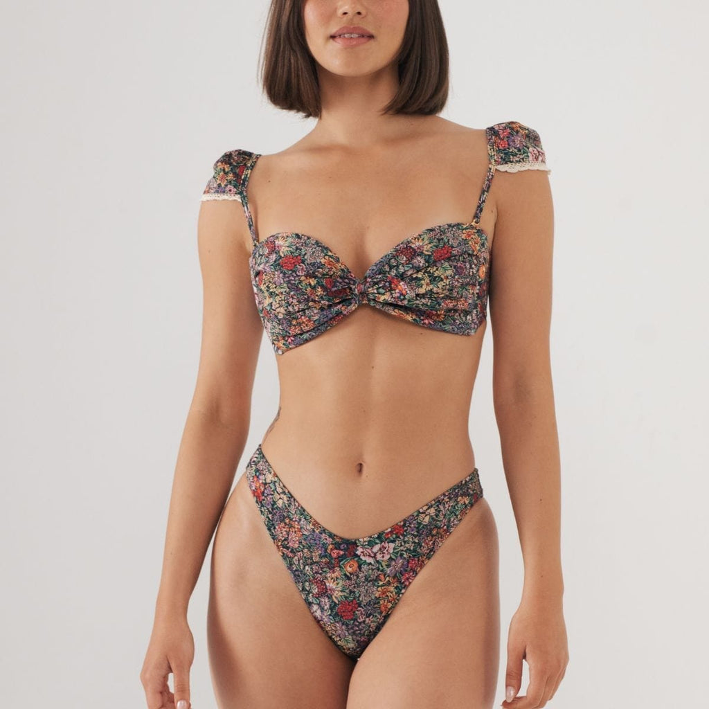 Mara Floral Lulu (Zig-Zag Stitch) Bikini Bottom Bikini Bottom Montce 