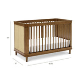 Marin with Cane 3-in-1 Convertible Crib | Natural Walnut with Blonde Cane