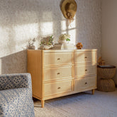 Marin with Cane 6 Drawer Dresser | Honey