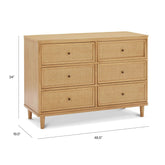 Marin with Cane 6 Drawer Dresser | Honey