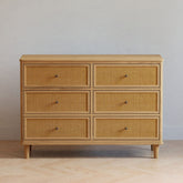 Marin with Cane 6 Drawer Dresser | Honey