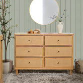 Marin with Cane 6 Drawer Dresser | Honey