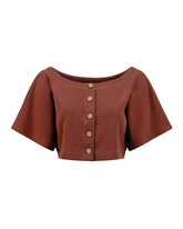 Monet Cacao Brown Crop Tops Jurate Los Angeles 