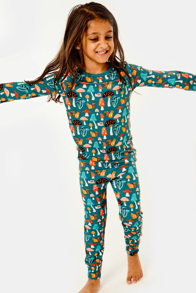 Long Sleeve Pajama Set - Mushroom Forest by Clover Baby & Kids Clover Baby & Kids 