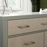 Eloise 7-Drawer Assembled Dresser | French Sage and Performance Sand Eco-Weave Changing Dressers NAMESAKE 