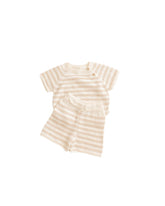 Organic Cotton Knit Stripe Short Set Sets Dear Hayden mushroom 0-3m 