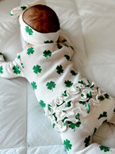 Organic Waffle Ruffle Zip Footie | Clover Onesies SpearmintLOVE 