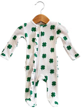 Organic Waffle Ruffle Zip Footie | Clover Onesies SpearmintLOVE Newborn Clover 