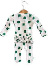 Organic Waffle Ruffle Zip Footie | Clover Onesies SpearmintLOVE 