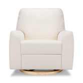 Sunday Power Recliner and Swivel Glider | Chantilly Sherpa with Light Wood Base Rocking Chairs Babyletto 