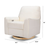 Sunday Power Recliner and Swivel Glider | Chantilly Sherpa with Light Wood Base Rocking Chairs Babyletto 