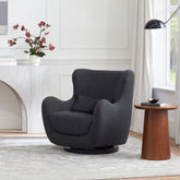 Solstice Swivel Glider | Black Boucle Rocking Chairs Babyletto 