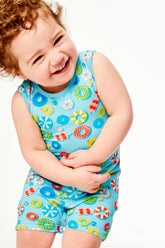 Tank Top Shorts Romper - Pool Floats by Clover Baby & Kids Clover Baby & Kids 