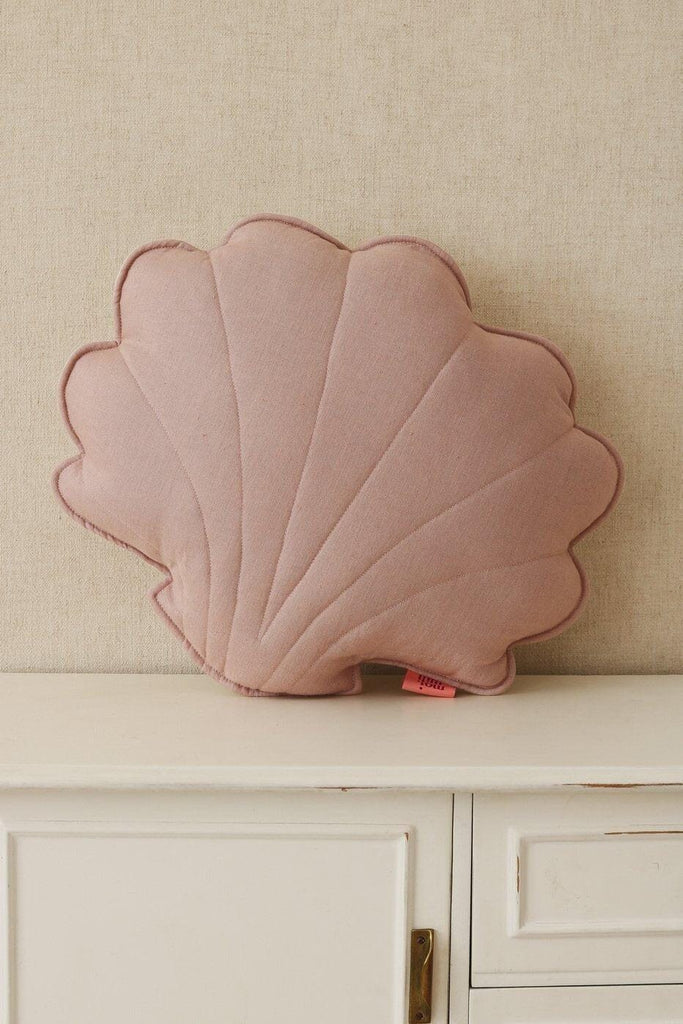 Linen “Powder Pink” Shell Pillow Cushion moimili.us 