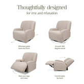 Winslow Extra Wide Recliner and Swivel Glider | Earl Grey Shearling Rocking Chairs NAMESAKE 