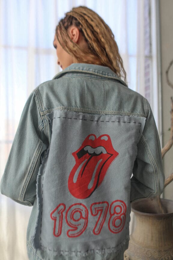 Rolling Stones 1978 Hand Stitched Denim Jacket People of Leisure 