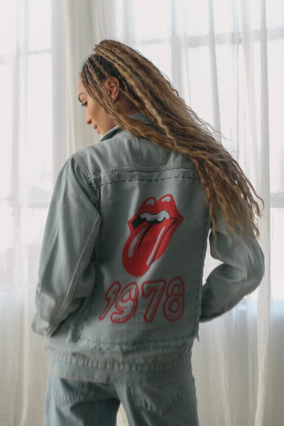 Rolling Stones 1978 Hand Stitched Denim Jacket People of Leisure 