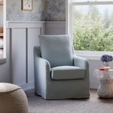 Reese Slipcover Swivel Glider | Chambray Eco-Linen