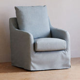 Reese Slipcover Swivel Glider | Chambray Eco-Linen