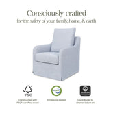 Reese Slipcover Swivel Glider | Chambray Eco-Linen